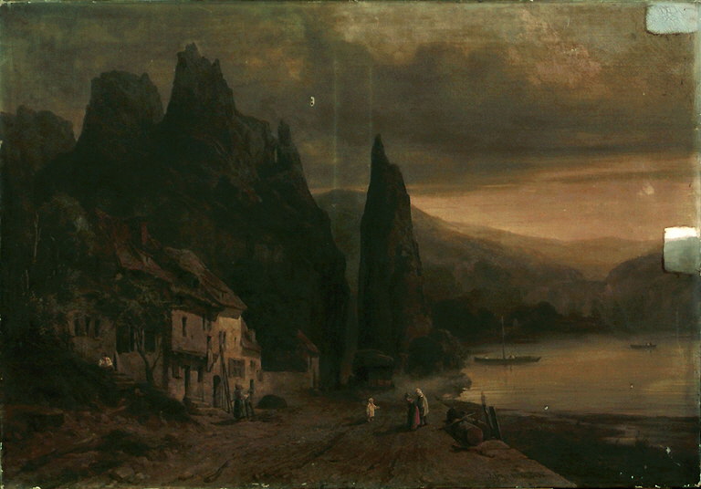 Vue du Pas Bayard, près de Dinant ( Meuse), Belgique., Guiaud, Jacques, 2e quart du XIXe siècle (1836)
