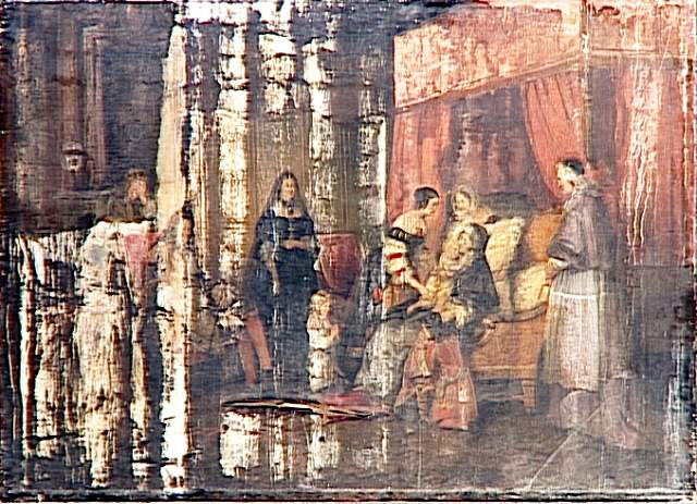 Derniers moments de la Grande Dauphine, Marie Anne Christine de Bavière, belle-fille de Louis XIV, en 1690, Beaume, Joseph, 2e quart du XIXe siècle (1834)