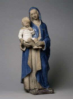 La Vierge debout portant l'Enfant sur le bras droit