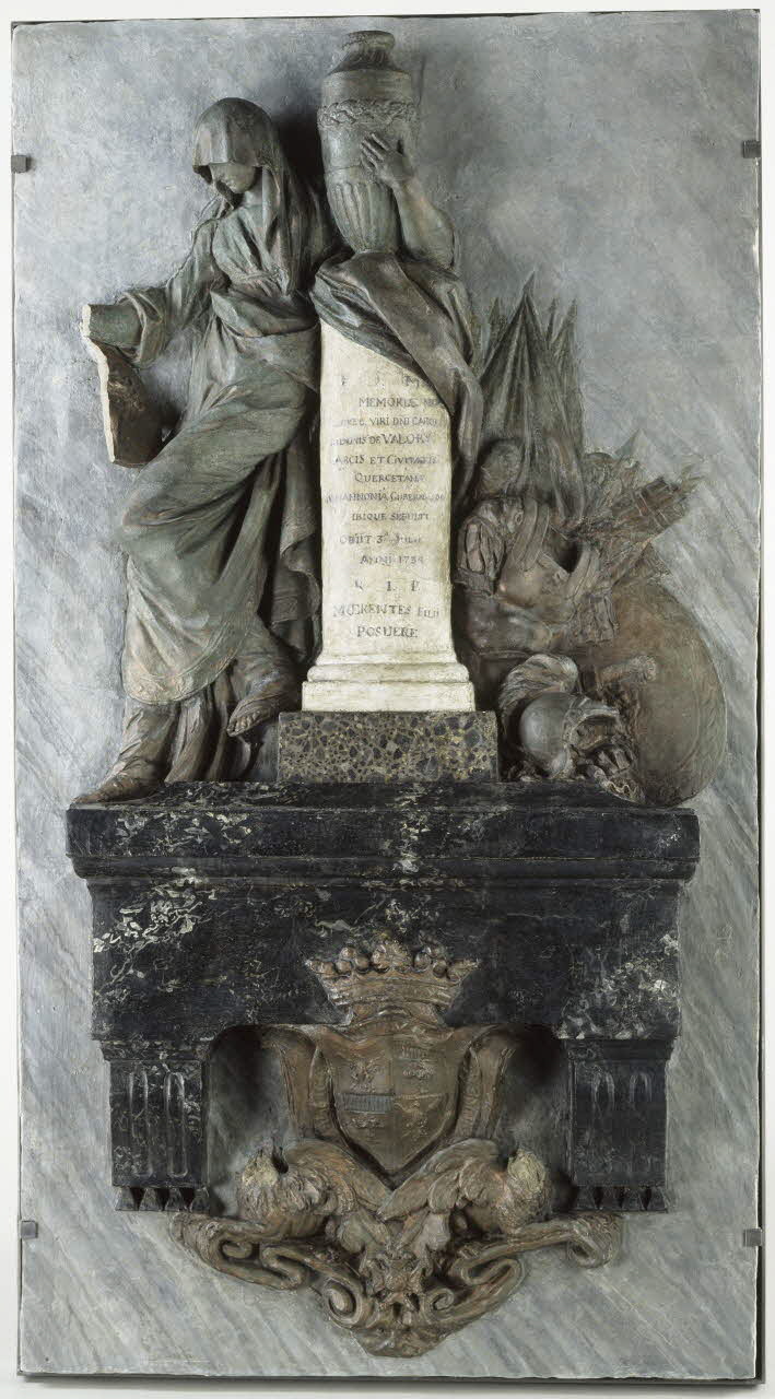 La Douleur tenant un médaillon à l'effigie de Charles Guy de Valory, Saly, Jacques François Joseph, vers 1750
