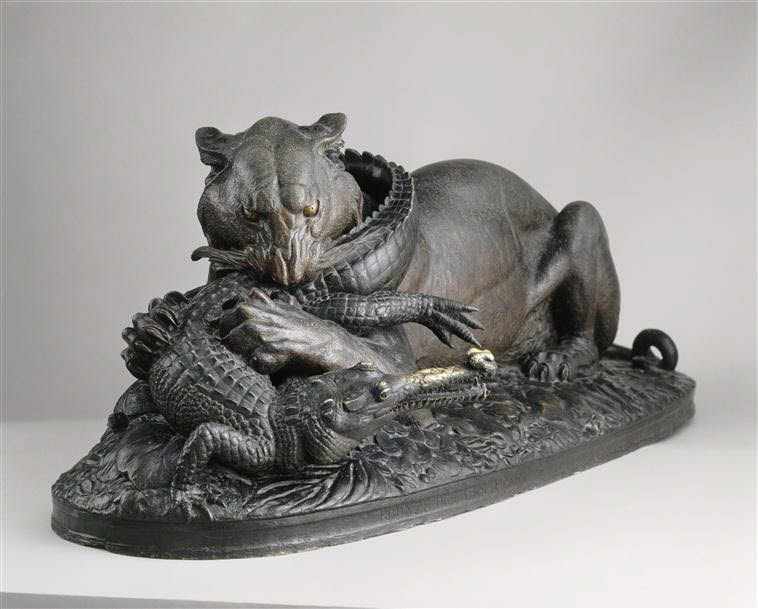 Tigre dévorant un gavial, Barye, Antoine Louis, 1832