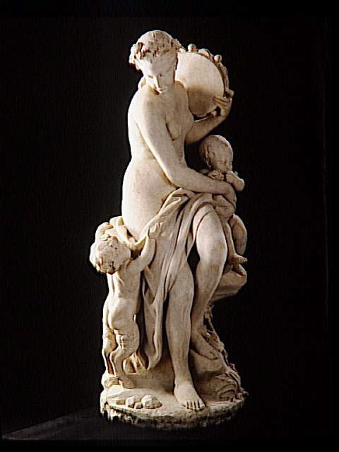 Bacchante au tambour de basque avec deux enfants, Pajou, Augustin, 1774