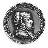 Médaille : Marguerite d'Autriche, gouvernante des Pays Bas / un temple, image 1/2