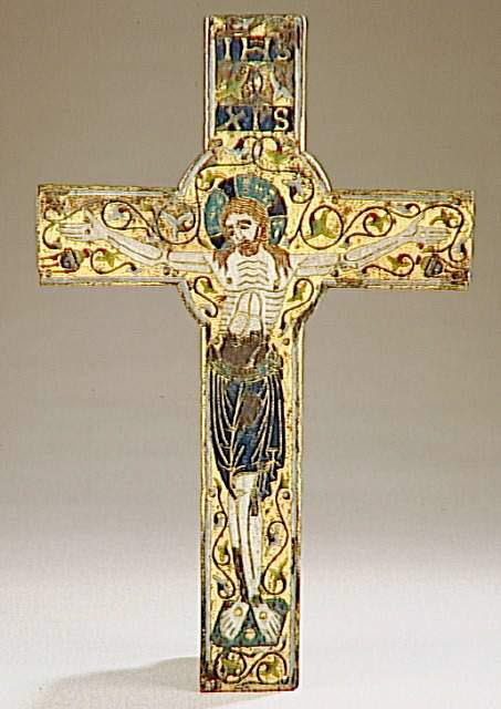 Plaque émaillée : Christ en croix de Cherves