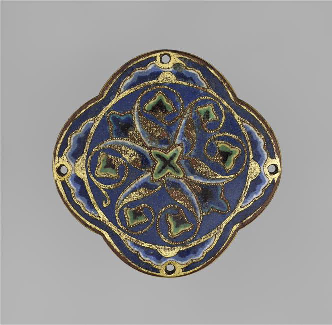 Médaillon quadrilobé à rosace formée de 4 fleurons