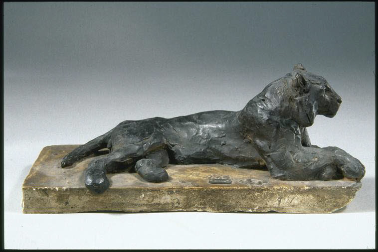 Tigre couché, Barye, Antoine Louis, avant 1875
