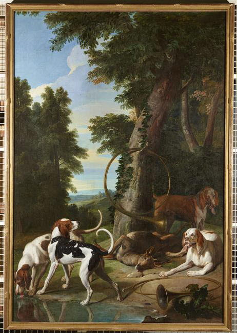 La Mort d'un chevreuil, Desportes, Alexandre-François, 1e quart du XVIIIe siècle (signature) (1709)
