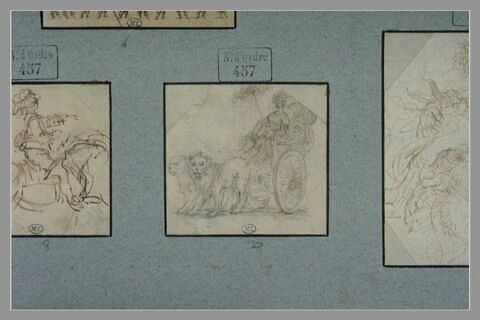 Femme assise sur un char trainé par deux lions, image 1/1