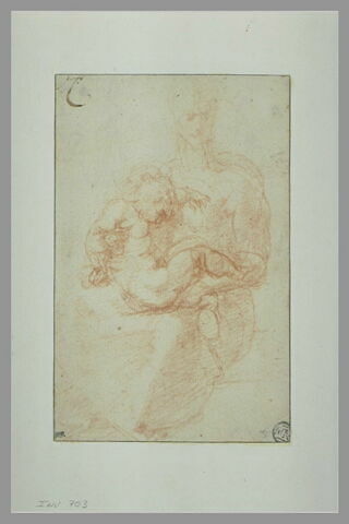 Vierge assise avec l'Enfant dormant sur ses genoux, image 2/2