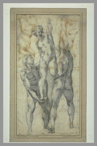 Deux hommes nus en portant un troisième, image 2/2