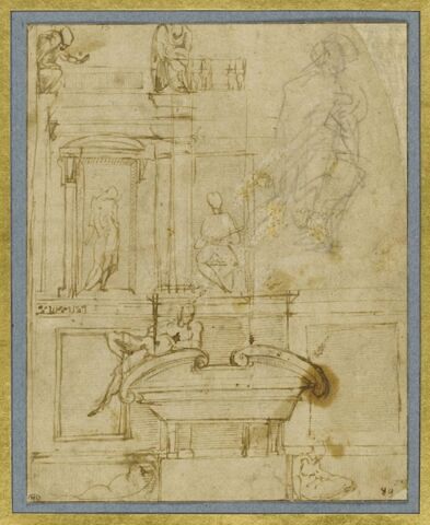 Croquis d'après l'un des tombeaux des Médicis à San Lorenzo, image 4/4