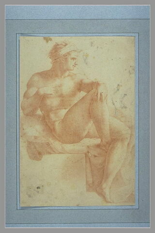 Une figure nue assise, tournée à droite, image 1/1