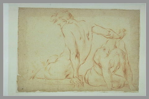Deux figures nues, assises, image 2/2