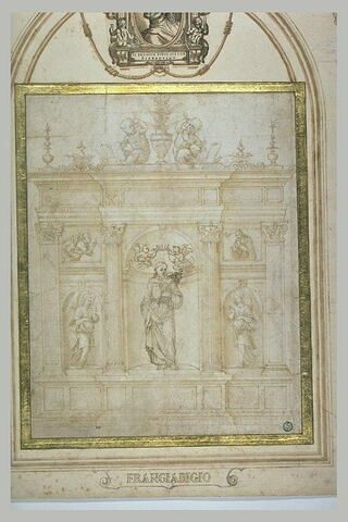Etude pour un retable avec saint François entouré de la Vierge et Gabriel, image 3/4