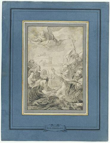 Saint Grégoire priant un ange pour obtenir la cessation de la peste, à Rome, image 2/3