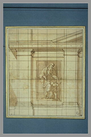 Détail de décoration architecturale, avec un saint dans une niche, image 4/4