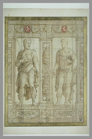Partie de frise avec deux statues d'Aristidès et d'Erechteus, image 1/1