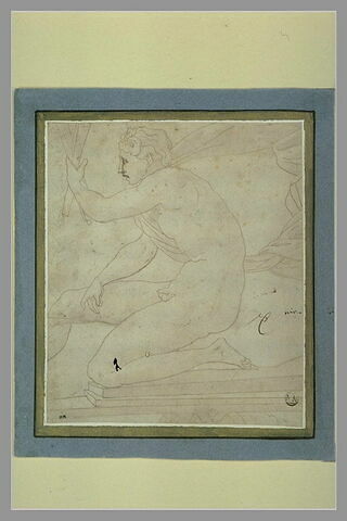 Homme nu, à demi agenouillé, de profil vers la gauche : Apollon?, image 2/2