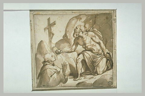 Saint Jérôme à genoux et une autre figure de religieux (saint François?), image 3/3