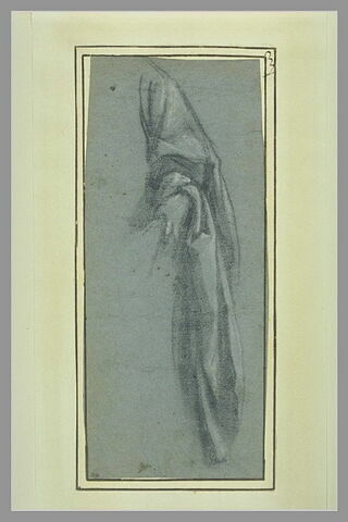 Etude de la moitié gauche d'une draperie pour une figure debout, image 2/2