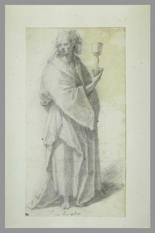 Saint Jean l'Evangéliste, tenant un calice de la main droite
