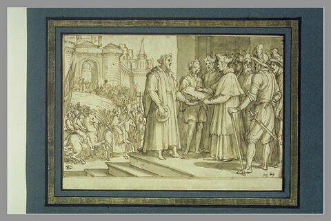 Cardinal signant la capitulation d'une ville, image 1/1