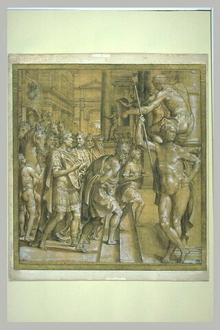 Pépin le bref conduisant captif Astolphe, roi des Lombards, et remettant à l'Eglise l'exarchat de Ravenne, image 2/2
