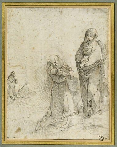 Saint François tenant l'Enfant devant la Vierge et un saint religieux