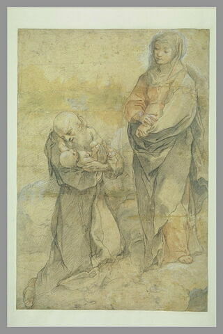 Saint François tenant l'Enfant dans ses bras, devant la Vierge, image 2/2