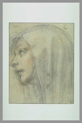 Visage de sainte Catherine de Sienne, de profil à gauche, image 1/1