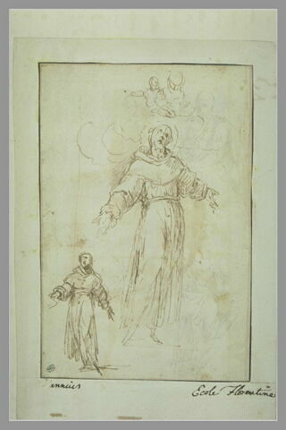 Etude de deux figures de saint François debout, les bras écartés, image 1/1