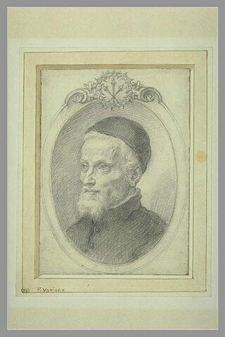 Portrait du père Matteo Guerri dans un cadre feint