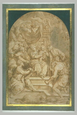 Vierge à l'Enfant trônant entourée de saints, image 2/2