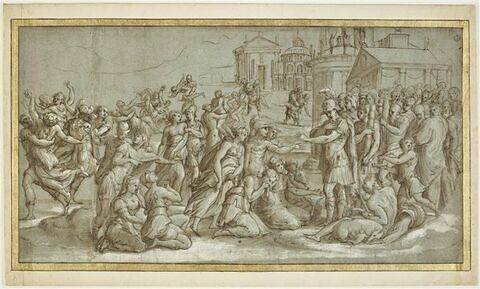 Romulus répartissant les Sabines entre les Romains