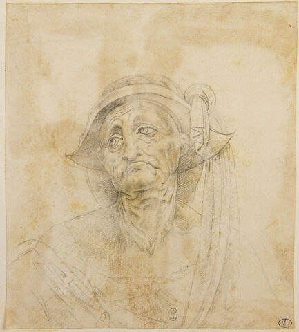 Femme âgée, en buste, portant un chapeau, de face, image 3/3