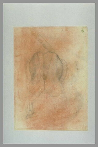 Costume masculin, vu de dos ; étude de pied droit, vu de face, image 1/1