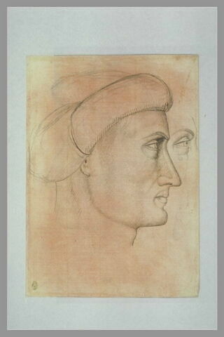 Tête d'homme, de profil vers la droite ; reprise de l'oeil, image 1/1