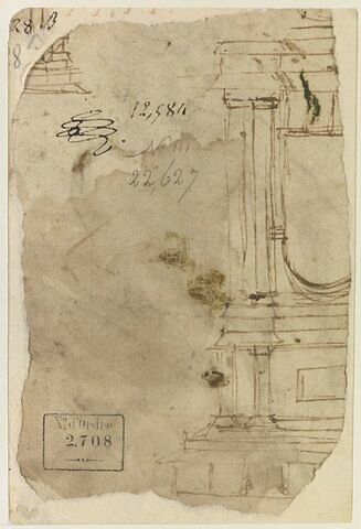 Croquis d'architecture, étude pour une des portes d'entrée du Palazzo Ducale à Pesaro