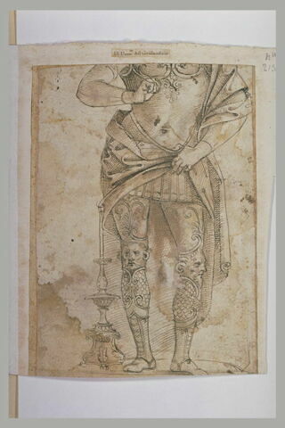 Etude de figure portant une armure d'apparat (sans la tête)