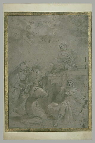 Vierge à l'Enfant, David, saint François d'Assise, un évêque et un enfant, image 2/2