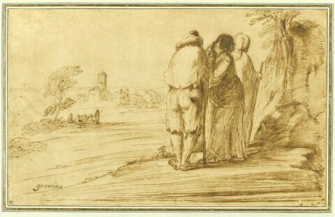 Quatre mendiants dans un paysage, image 1/2