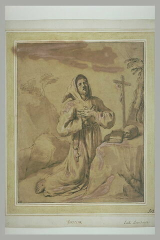 Saint François à genoux devant un crucifix, image 2/2