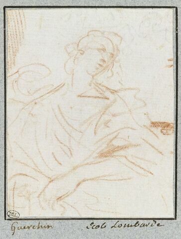 Demi-figure de femme assise, la tête tournée vers la droite, image 1/4