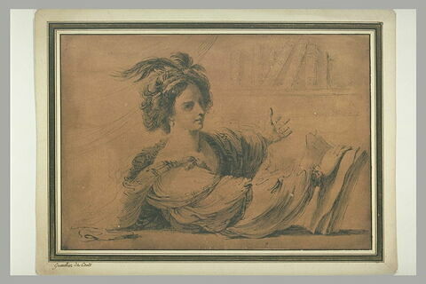 Femme assise, vu en buste, tenant un livre : une sibylle (?), image 2/2