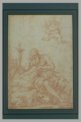 Saint Jérôme en méditation près de son lion, image 2/2