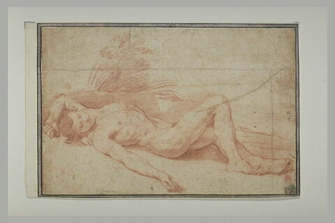 Un jeune homme nu, étendu et endormi, image 2/2