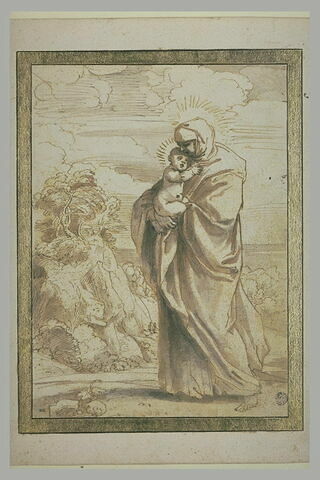 Vierge à l'Enfant debout dans un paysage, image 2/2