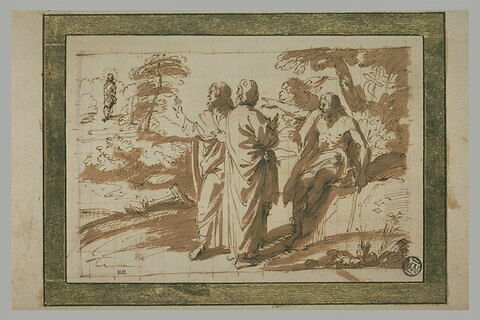 Prédication de saint Jean-Baptiste, montrant le Messie, image 2/2