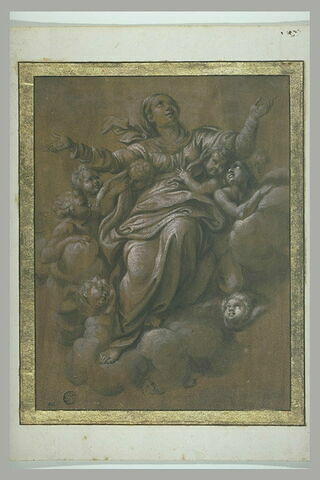 La Vierge sur des nuages entourée d'anges, étude pour une Assomption, image 2/2
