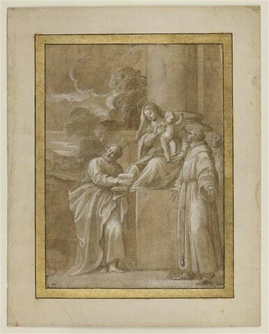 La Vierge à l'Enfant adorés par saint Joseph et saint François d'Assise